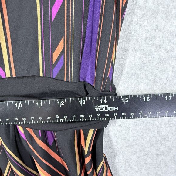 Cato Dress Womens Sz Med Black Pink Orange Sleeveless Abstract Print V-Neck - Picture 7 of 10